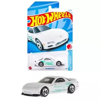 Hot Wheels Basic Car 95 Mazda RX-7 игрушечная мини-машинка для детей от 3 лет и старше, белая HXR10