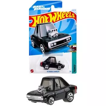 Hot Wheels Basic Car Dodge Charger Vehicle Игрушечная мини-машинка для детей от 3 лет и старше, черная HXR08 70