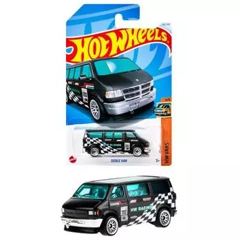 Hot Wheels Basic Car Dodge Van Vehicle Игрушечная мини-машина для детей от 3 лет и старше, черная HXR31