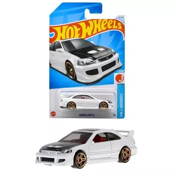 Hot Wheels Basic Car Honda Civic Si Vehicle Игрушечная мини-машина для детей от 3 лет и старше, белая HXR04