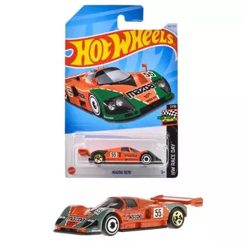 Hot Wheels Basic Car Mazda 787B игрушечная мини-машинка для детей от 3 лет и старше, оранжевый HXR14
