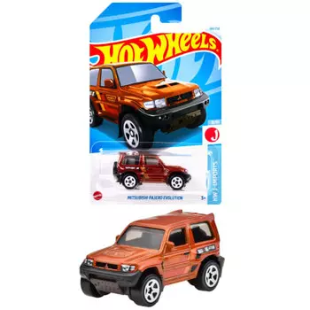 Hot Wheels Basic Car Mitsubishi Pajero Evolution Vehicle Игрушечная мини-машинка для детей от 3 лет и старше, оранжевый HXR09
