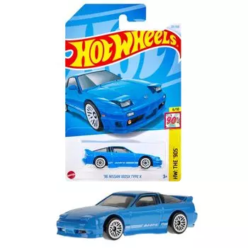 Hot Wheels Basic Car Nissan 180SX Type X игрушечная мини-машинка для детей от 3 лет и старше, цвет синий HXR16 96