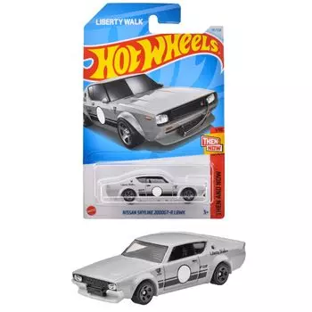 Hot Wheels Basic Car Nissan Skyline LBWK игрушечный мини-автомобиль для детей от 3 лет и старше, серый HXR13 2000GT-R