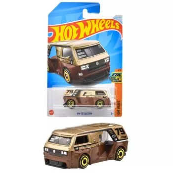 Hot Wheels Basic Car Volkswagen T3 Custom Vehicle Игрушечная мини-машина для детей от 3 лет и старше Коричневый HXR21
