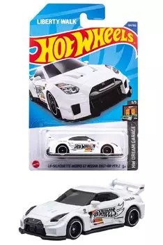 Hot Wheels Basic Car Works GT Nissan, старые и HHF64, белый LB-силуэт 35GT-RR Ver.2 [3 вверху] 1/64