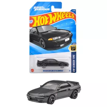 Hot Wheels Базовый автомобиль Nissan Skyline GT-R (БНР32) Игрушечный мини-автомобиль для детей от 3 лет и старше, черный JFN59