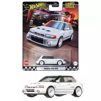 Hot Wheels Boulevard Mazda 323 GTR игрушечная мини-машинка для детей от 3 лет и старше, белая HRT59