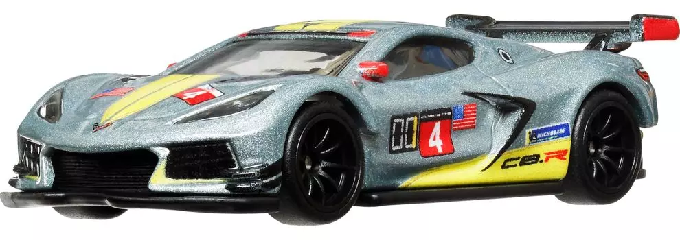 Hot Wheels Car Culture Race Day Corvette Vehicle Toy Mini Car 3 Years Old and Up Gray HRV95 C8.R