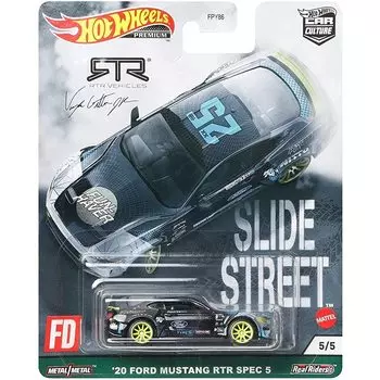 Hot Wheels Car Culture Slide Street Ford Mustang RTR Spec 5 GRJ80 Черный 20