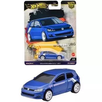 Hot Wheels Car Culture World Tour Volkswagen Golf Mk7 игрушечная мини-машинка для детей от 3 лет и старше, синяя HRV79