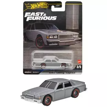 Hot Wheels Fast and Furious 1987 Chevy Caprice Vehicle Игрушечная мини-машинка для детей от 3 лет и старше Серый HRT98 -