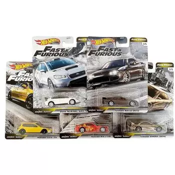 Hot Wheels Fast Furious Fast Tuners Премиум-комплект для литья под давлением Civic Mazda Subaru Nissan и (Honda EG, Rx-7 FD, WRX, Сильвия, 240SX)