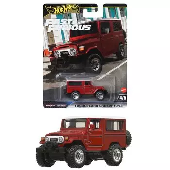 Hot Wheels Fast & Furious - Toyota Land Cruiser FJ43 игрушечная мини-машинка для детей от 3 лет и старше, красная HRT96
