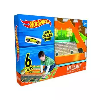 Hot Wheels Foam Megamat 74 x 50cm with Mini Car Play Mat Joint Mat Soft Car Auto Toy Play Indoor Play Mini Car Road Stadium Road Course Room Goods