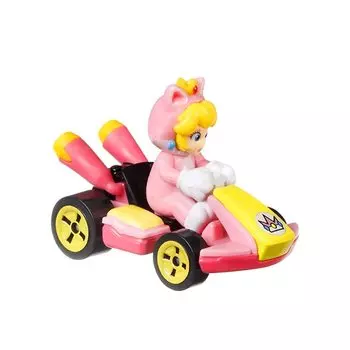 Hot Wheels Mario Kart Cat Standard Kart Peach, [Pink] розовый