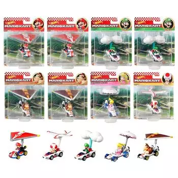 Hot Wheels Mario Kart Glider Assortment C [8 миниатюрных машинок в коробке] 986C-GVD30