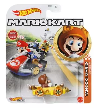 Hot Wheels Modellino DieCast TANOOKI Mario Bumble V da Super Mario Kart Scala Lunghezza 5cm - 164