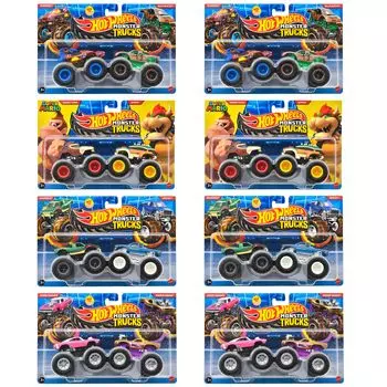 Hot Wheels Monster Truck 2 Pack Assorted Vehicle Toy Mini Car 2 x 8 Sets Box Продается для детей от 3 лет и старше Multi 1:64 986R-FYJ64