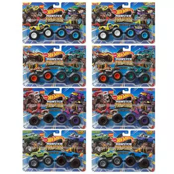 Hot Wheels Monster Truck 2 Pack Assorted 2 Cars x 8 Sets Box Sale Vehicle Toy Mini Car для детей от 3 лет и старше 164 986P-FYJ64