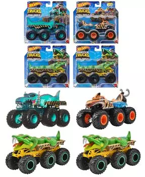 Hot Wheels Monster Truck Transporter Ассорти Коробка Продается Игрушечная Мини Машинка 3 Года и старше Мульти 4-Автомобиля 986C-HWN86