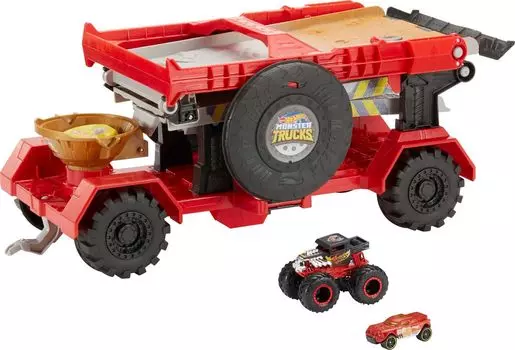 Hot Wheels Monster Trucks Downhill Race Go Playset &