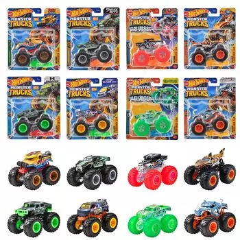 Hot Wheels Монстр-Трак 1:64 Ассорти из 8 единиц Распродажа в коробке Игрушечная мини-машина 984J-FYJ44 для детей от 3 лет и старше