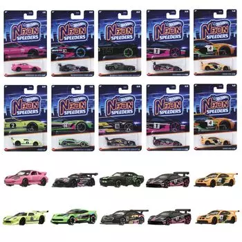 Hot Wheels Neon Speeders Ассортимент Neon Racing 10 единиц КОРОБКА распродажа Игрушечный автомобиль Мини-автомобиль от 3 лет и старше - 986C-HLH72