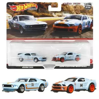 Hot Wheels Premium 2 Pack 1969 Ford Mustang BOSS 302 2014 Custom Mustang года и HKF58 / [3 вверху]
