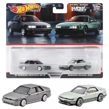 Hot Wheels Premium 2 Pack 91 Nissan Sentra SE-R/Nissan Silvia (С13) [Мини-автомобиль] [от 3 лет] HYF04