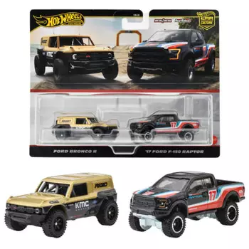 Hot Wheels Premium 2 Pack Ford Bronco R / 17 Ford F-150 Raptor игрушечная мини-машинка для детей от 3 лет и старше мульти HRR77