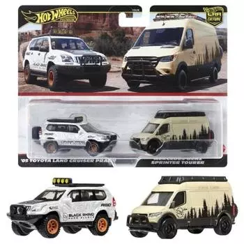 Hot Wheels Premium 2 Pack Mercedes-Benz Sprinter Tourer / 05 Toyota Land Cruiser Prado [мини-автомобиль] [от 3 лет] HRR76