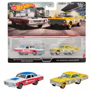 Hot Wheels Premium 2 Pack Plymouth Belvedere 426 Wedge / 65 Dodge Coronet [3 года и старше] HKF56