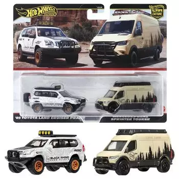 Hot Wheels Premium 2 Pack Sprinter Tourer Toyota Land Cruiser Prado 2000-х годов и HRR76 Mercedes-Benz / 05 [мини-автомобиль] [3 вверх]
