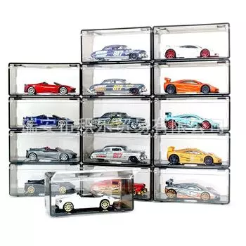 Hot Wheels Прозрачный штабелируемый пылезащитный дисплей-бокс для детских моделей легкосплавных автомобилей