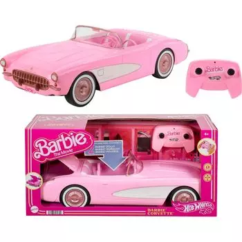 Hot Wheels RC Barbie Toy Car от Barbie The Holds 2 Barbie Trunk Opens for Storage Corvette, фильм с дистанционным управлением на батарейках, куклы,
