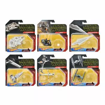 Hot Wheels Starship Ассорти из мини-автомобилей Коробка из 6 штук Распродажа Тысячелетний Сокол Истребитель TIE Супер Звездные Разрушители Спидер Дарта Мола Ситхский Инфильтратор Звезда