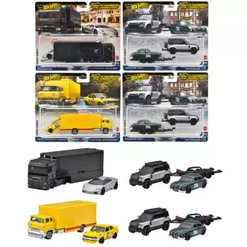 Hot Wheels Team Transport, игрушечные машинки, набор из 2 x 4 мини-машинок, коробка, продается детям от 3 лет и старше, многофункциональный 987E-FLF56