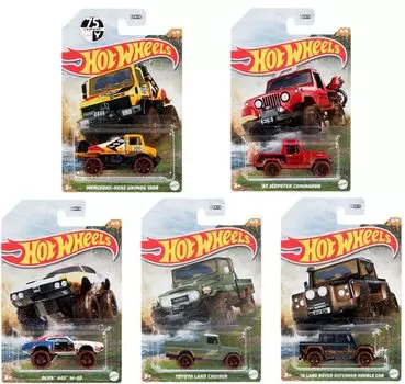 Hot Wheels Theme Автомобильный Ассортимент Mud Runners Набор из 5 штук (1 каждый) ГДГ44-986Т