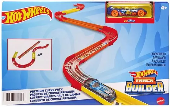 Hot Wheels Track Builder Premium Curve Pack 1 Mini GLC88 [Включает автомобиль]