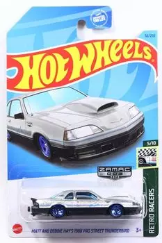 Hot Wheels Walmart Exclusive Zamac 2023 Мэтт Дебби Хейз 1988 Ford Pro Street Thunderbird #003 и [Предмет]