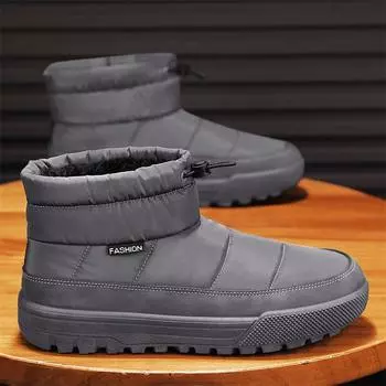 Hot Winter Men s Snow Boots Ankle Boots Velvet and Thickening Warm Shoes for Men Comfortable Fashion Trendy All-match Mens Boot 39 бежевый