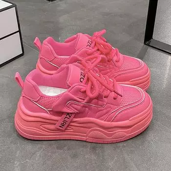 Hot Women s Height Increasing Sneakers Fashion Pink Platform Shoes Women Thick-soled Casual Sneakers Brand Designer Shoes Women 35