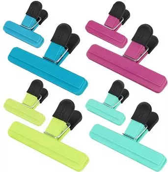 Hotec Bag Stainless For Food Fukuro Strong Bag Холодильник Bag For Bag Влагоудерживает Предотвращает попадание сладостей в сумки Замок Набор из 8 зажимов, сталь, хранение,