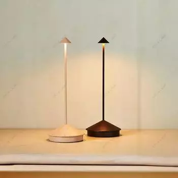 Перезаряжаемая настольная лампа для ресторана в отеле, креативного бара, кофейни Pina pro CE&Rohs, настольная лампа Lampada Da Tavolo, декоративная лампа Type-C charging серый