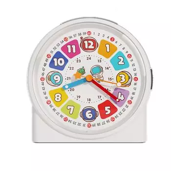 HOTIYOK Будильник для образовательного стола, аналоговый будильник для обучения с ночным режимом и вспомогательными часами без звука, диаметр секунды 11 см белый