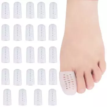 HOTQ Toe Big Toe Toe Finger Cot Toe Защита ногтей на большом пальце ноги 24 Supporter, Cot, Защита, Стопа, Колпачок, Supporter, (Белый, Кусочки)