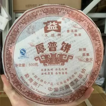 Хоу Пу Бин * 2007 701 Юньнань Мэнхай Дайи Высокосортный спелый чайный пирог Пуэр 500г