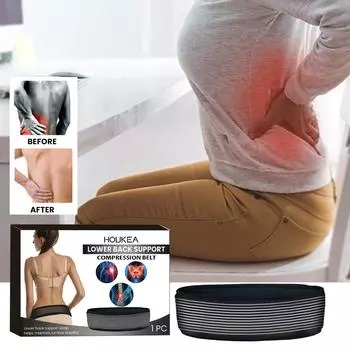 HOUKEA пояс поддержки поясницы корректирующий пояс ишиас облегчение боли в спине поддерживающий ремень здравоохранение 0 чёрный
