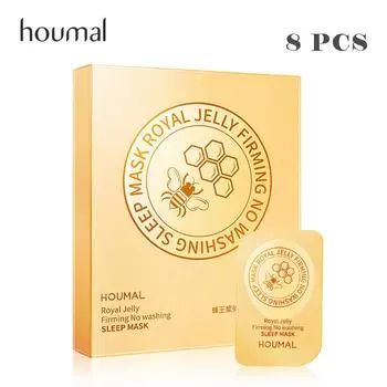 HOUMAI Royal Jelly Bouncing Sleeping Mask Восстанавливающая увлажняющая сжимающая маска для ленивой спокойной ночи 8PCS